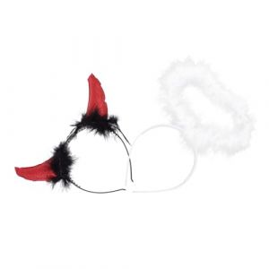 HONITANO 2 Pi&egrave;ces Bandeaux Halloween Cornes de Diable et Aur&eacute;ole Ange Accessoires D&eacute;guisement et Adultes (LUWELI, neuf)