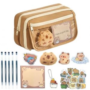 Juvanovo Trousse &agrave; Crayons Capybara, 8PCS Trousse Capybara avec Fourniture, Trousse Scolaire Capybara, Capybara Trousse &agrave; Crayons Multicouche Grande Capacit&eacute;, Capybara Cadeau pour Gar&ccedil;ons et Filles (Magical Realms, neuf)