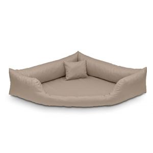 Juelle Lit orthop&eacute;dique pour chien, Lit d'angle pour chien avec matelas orthop&eacute;dique pour grands chiens, Housse amovible, Lavable en machine, Dakota XXL (130x95 cm, Beige) (PupilShop, neuf)
