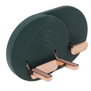 Étagère murale pour sèche-cheveux - Peu encombrante - Rangement des câbles sans perforation - Support pour sèche-cheveux pour salle de bain (vert) (Yeeyf, neuf)