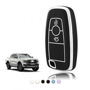 TOOMUME Coque Clé TPU, Etui Clé Étui Clé Adapté pour Ford Ranger Raptor Mondeo Mustang Edge Ecosport Custom Kuga Fiesta Focus S-Max Lincoln, Couvre Clef Cache Cle Voiture Telécommande - Smart Key (TOOMUME, neuf)
