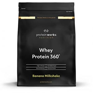 THE PROTEIN WORKS - Protéine Whey 360 Avec Vitamines Ajoutées Apport protéinés Protéines haut de gamme 40 Servings Milkshake Banane 1.2kg (Slow blow deals, neuf)