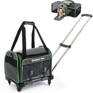 Gardner Pet Sac &agrave; roulettes Transport pour Chat Chien Extensible, Grand Caisse de Transport Chat Respirant et Pliable, Cage Transport Chat pour Voyage en Avion/Train/Voiture - M/Gris (Gardner Pet Official-UK, neuf)