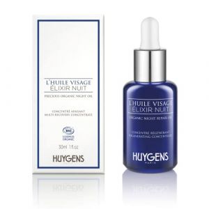 HUYGENS - Huile Visage Elixir Nuit - Sérum Nuit Certifié BIO - 15mL - Concentré Régénérant Perfecteur De Peau - 99% naturelle - Vegan - Made In France (HUYGENS, neuf)