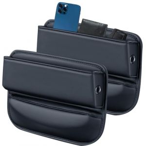 Jikekiroto 2PCS Auto Seat Gap Organisateur,Bo&icirc;te de Rangement en Cuir PU pour Si&egrave;ge D'auto,voiture accessoires interieur pour femmes et hommes,essentiels de voiture pour voiture SUV camion (sheldonkiroto, neuf)