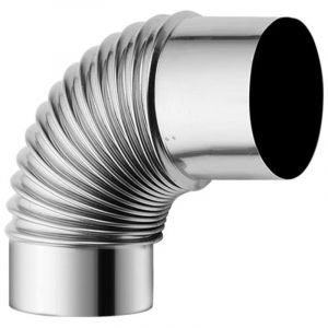 HpLive Cheminée de poêle à bois en acier inoxydable de 60 mm, adaptateur coudé à 90°, tuyau de four flexible, tuyau de cheminée étendu, poêle de camping en plein air 6 cm/7 cm/8 cm résistant à la (Focuslifeshop-eu, neuf)