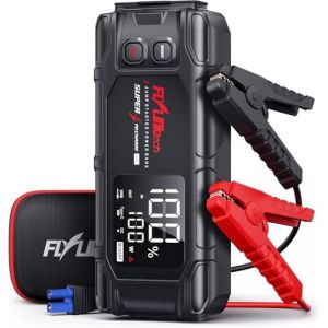 FLYLINKTECH Booster Batterie Voiture, 8000A Démarreur Batterie Voiture (Tout Gaz ou 12L Diesel)，Jump Starter 12V avec avec Écran LCD et PD65W in/Out Charge Rapide (Fancy Flag Store, neuf)