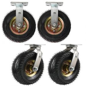 Industrielle Pneu Gonflable, 4pcs Roulette Pivotante En Caoutchouc, Roue Increvable, Chariot Pneu &Oslash; 15cm/20cm/25cm, Facile &Agrave; Installer, Roues De Remplacement Pour Tables De Travail (jinxinStore, neuf)