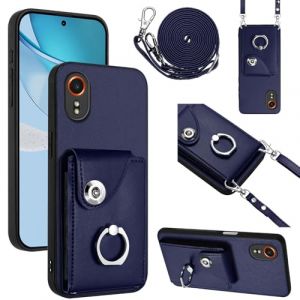 xinyunew Coque pour Samsung Galaxy Xcover 7 avec Cordon,Etui pour Samsung Galaxy Xcover 7,Flip Portefeuille &Eacute;tui Cuir,[5 Porte Cartes][Lani&egrave;res Amovibles et R&eacute;glables] [Stand Fonction] -Bleu (xinyunew, neuf)
