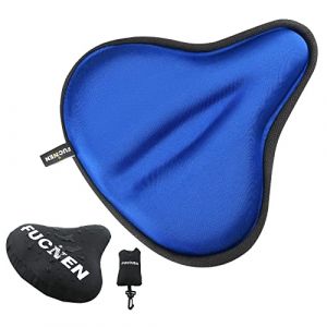 FUCNEN Housse Selle Velo Appartement Bleu Foncé Couvre Selle Gel Femme Protege Selle Vélo Coussin Selle Velo Confortable Housse Siege Velo Large 27 x 25 Cm Protection Selle Velo d'Appartement (Ven Huang, neuf)