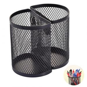 2 pièces Métal Crayon Tasse Pot Porte-Stylo Magnétique Porte Marqueurs Magnétique magnétiques multi-usages pour réfrigérateur, accessoires de casier, organisateur de fournitures de bureau (noir) (Wenyue, neuf)