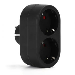 Aigostar Biplite Prises Électriques,Multiprise Electrique Murale Fiche Multiprise 2 en 1 avec Protection Contre Anti-Surtension,16A,Noir（Non Applicable au marché français） (AIGOTECH, neuf)