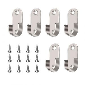VYNZOR 6 Pi&egrave;ces Support de Tringle Ovale en M&eacute;tal, Kit Dressing avec Support Barre Penderie, 12 Vis pour Barre de Penderie, Support de Tube d'Armoire pour Placard et Dressing (Couleur argent&eacute;e) (Shophaomall Store, neuf)