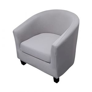 Highdi Housse de Fauteuil Cabriolet Chesterfield 2 Pièces, Extensible Couverture de Fauteuil Housse de Canapé Lavable Revêtement de Chaise Protecteur de Fauteuil (Couleur Unie - Gris Clair) (Highdi, neuf)