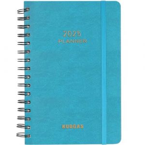 Agenda 2025 Semainier, agenda 2025 journalier, Planner Vertical Scolaire 12 Mois Janvier 2025 à déc 2025 avec Couverture Souple Spirale (noir) (bleu) (CIOBA MISU, neuf)