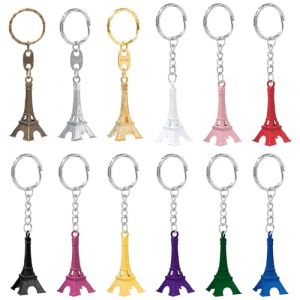 Sxutop 12 Pi&egrave;ces Porte-Cl&eacute;s Tour Eiffel R&eacute;tro Porte Cl&eacute; Couleur Souvenir France Mini Pendentif Tour Eiffel de Paris Porte-Cl&eacute;s pour F&ecirc;tes et Anniversaires (12 Couleurs) (Shuangxuu, neuf)