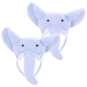 PACKOVE Lot de 2 Serrage-T&ecirc;tes &Eacute;l&eacute;phant en Peluche Bleu Ciel Bandeaux &agrave; Motifs Animaux Oreilles D&rsquo;&Eacute;l&eacute;phant Accessoires Cosplay pour F&ecirc;te Anniversaire et Carnaval Confort Doux et (Spring TU, neuf)