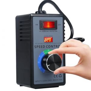 Uadme Variateur de Vitesse pour Moteur, Regulateur de Tension AC 10A 4000W, Moteurs Contrôleur de Ventilateur, pour Meuleuses d'Angle/Souffleuses/Scies Circulaires (OKBY, neuf)