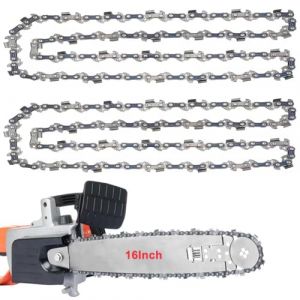 Lot de 2 chaînes de tronçonneuse pour barre de 40 cm, calibre 3/8", 57 maillons d'entraînement, chaîne à faible retour, compatible avec Titan, Black&Decker et plus (91PJ057X) (CKANDAY-EU, neuf)