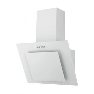 Hotte aspirante Respekta sans t&ecirc;te | Hotte aspirante inclin&eacute;e 60 cm | Bo&icirc;tier m&eacute;tallique avec &eacute;cran en verre blanc | Fonction d'&eacute;vacuation et de recyclage de l'air | CH21060WBZ | B | 55 - 62 dB (kitchcom, neuf)