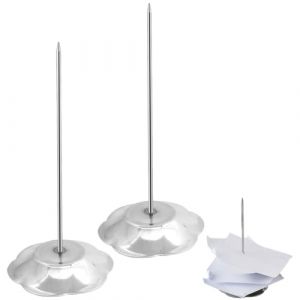 GNALIA 2 Pi&egrave;ces Pique-Note En M&eacute;tal,Fourche Ticket De Caisse,Porte M&eacute;mo Pour Factures,V&eacute;rifiez La Broche,Porte-Tickets De Bureau,Fourchette &Agrave; Billets &Agrave; Piquet Pour Restaurant, Bureau, Cuisine(Argent&eacute;) (Yomkioer, neuf)