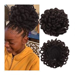 Chignon de Cheveux Chignon synthétique bouclé cordon queue de cheval extensible brosse à cheveux pince chignon tresse for les femmes noires (haikouhua, neuf)