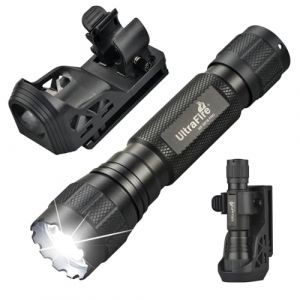 UltraFire Lampe torche tactique avec &eacute;tui, 1200 lumens, mode unique, lampe de poche LED avec support de ceinture, pour forces de l'ordre, patrouille, s&eacute;curit&eacute;, activit&eacute;s de plein air, WF-501B PRO (ULTRAFIRE, neuf)