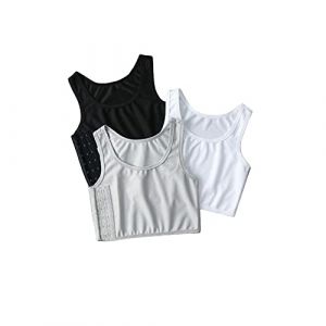 BaronHong Respirant Plat Compression Poitrine Binder pour Tomboy Trans Lesbian (3-pack, M) (BaronHong, neuf)
