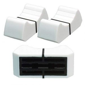 2x Prof. Bouton Fader Blanc Enregistrement 18,5mm / T-Lever Schiebeknopf Potentiomètre à Glissière Bouton Manette Fader (pot4audio, neuf)