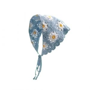 Foulard Triangle Cheveux Bandeau triangulaire tricot&eacute; for femmes et filles, petite fleur, foulard, accessoires for cheveux(Color-06) (huxiaohong666, neuf)
