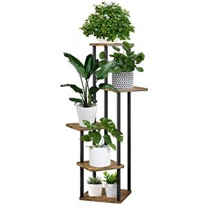 MUAEEOK Support pour plantes à 5 niveaux, 106 cm, étagère d'intérieur en métal pour plusieurs plantes, supports de fleurs d'angle hauts pour terrasse, jardin, salon, balcon, chambre à coucher (BoYee-eLife, neuf)