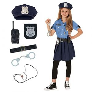 Morph Costumes Deguisement Policier Fille,Deguisement Police Fille,Deguisement Policier Enfant, Agent Police Filles Costume,Costume Carnaval Fille Halloween en Taille L (Morph Costumes, neuf)