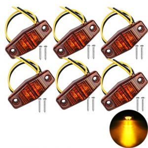 PolarLander 6 Pcs Feux de gabarit latéraux de Camion de Voiture LED Lampe de dédouanement 12V 24V E-marqué Remorque Piranha Caravan Bus Feu arrière Lampe Orange Jaune (GOLANDER, neuf)