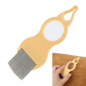 Cat Deshedding Peigl - Brosse de démêlage des dents en métal avec agrippant, outil de toilettage pour court-circuit | Chats à cheveux moyens et longs, pinceau à perte de compagnie, dissolvant pour les (angdle, neuf)