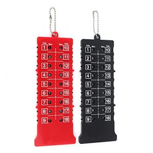 Compteur de Score de Golf, 2 Pièces 18 Trous Score Précis Compteur de Score de Tableau de Bord Entraînement Pratique Accessoire de Compétition Noir Rouge (Deelair, neuf)