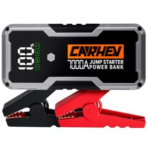 CARHEV Booster Batterie Voiture 7000A, D&eacute;marreur de Batterie de Voiture (Jusqu&rsquo;&agrave; 10L Essence & 10L Diesel), 12V Booster Batterie Moto avec Lampe &agrave; LED, Car Jump Starter avec Pinces Intelligentes (Hooice Store, neuf)