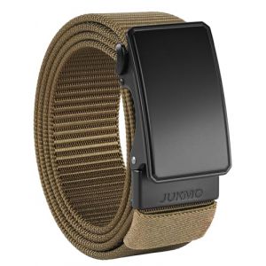 JUKMO Ceinture &agrave; cliquet en nylon pour homme de 3,8 cm, ceinture d&eacute;contract&eacute;e avec boucle coulissante pour jeans, sans trous, bordure r&eacute;glable pour s'adapter, Coyote, S/30/36W x 45L (JUKMO, neuf)