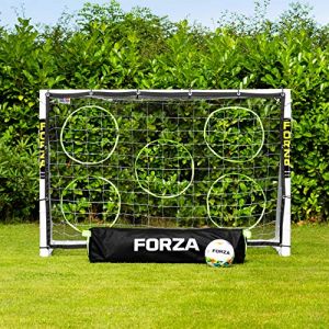 FORZA 183 cm x 122 cm But de Football en PVC | Cage, Filet et Poteaux R&eacute;sistants aux Intemp&eacute;ries | Sac de Transport, Mur de Tir et Ballon de Foot en Option (But + Ballon + Sac + Mur de Tir) (Net World France, neuf)