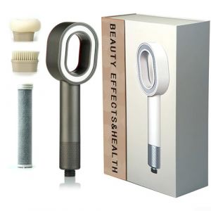 Feeshoppher Pommeau de douche 3-en-1 portable &agrave; haute pression avec filtre en charbon de bois ABS pour salle de bain - Pommeau de douche filtr&eacute; avec &eacute;ponge et brosse de bain pour eau dure (Gris) (zhangjiajieyucanshangmao1, neuf)