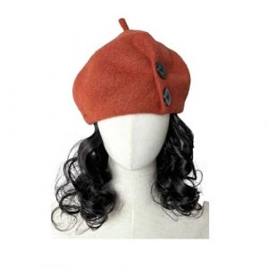 Bonnet de perruque Bonnet de perruque for femme, bonnet de perruque marron et noir, bonnet de perruque ondul&eacute;, perruque en fibre synth&eacute;tique r&eacute;sistante &agrave; la chaleur d'aspect naturel, adapt&eacute;e &agrave; une uti (haikouhua, neuf)