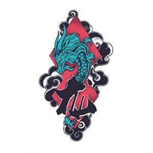 VDLLQYN, Tatouages ​​temporaires, 1 feuille Shanhai Jing Dragon autocollant de tatouage temporaire Style chinois bras de fleur color&eacute; grand motif faux tatouage,Autocollants de tatouage (MXQXIAODIAN, neuf)