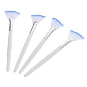 Générique Lot de 4 Applicateurs de Masque Facial Éventail en Poils Doux Outils de Beauté pour Visage Pinceaux de Maquillage Blanc pour Application Précise et Soin du Visage (CLACKUI, neuf)