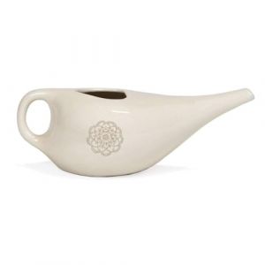 POT DE NETI Bodhi, pichet Neti en céramique avec mandala, pichet pour rinçage nasal ou douche nasale, pot de Nethi I (Bodynova GmbH, neuf)