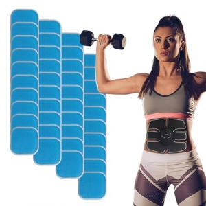 GNHG 40 Pi&egrave;ces EMS Gel Pad Abs Entra&icirc;ner Replacement Gel Feuille Hydrogel Gel Electrostimulation Abs Feuille de Gel de Rechange pour Electrostimulateur Musculaire Abdominale Stimulateur (SIMIVIS CARSON, neuf)