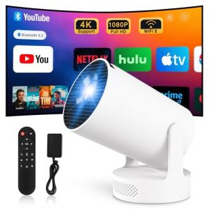 Vid&eacute;oprojecteur R&eacute;troprojecteur Mini Projecteur Video Portatif WiFi 6 BT5.4 180&deg; Rotation HDMI/TV Stick/USB Haut-Parleur Externe (SPRINTED STREAM LIMITED, neuf)