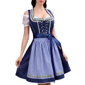 G&eacute;n&eacute;rique Femme Robe Traditionelle Fete De La Bi&egrave;re Dirndl Allemande Costume Bavarois Femmes Oktoberfest Bavi&egrave;re Bavaroise Tenue De D&eacute;guisement Octobre Carnaval Halloween Party Festival (Windsfinr, neuf)