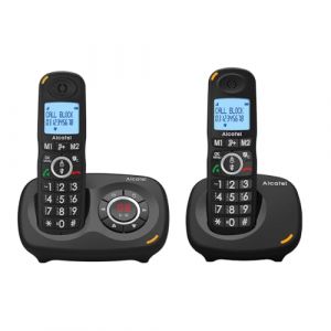 ALCATEL XL595 B Voice Duo - Téléphone Fixe Sans Fil Senior Avec Répondeur - Grand Écran Rétroéclairé - Mains Libres - Fonction Blocage Des Appels - Audio Boost - Répondeur 14 Min - 2 Combinés - Noir (ZURRPRO, neuf)