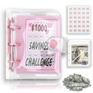 $1000 Économies Classeur Défi d'épargne Mini-Cartable Livre Budgétaire Réutilisable avec Enveloppes en Espèces pour la Budgétisation, Rendre l'épargne Amusante (Jootuepo, neuf)