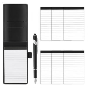 Petit Carnet de Notes de Poche A7 Set – 8 Pièces, Mini Carnet avec 6 Recharges & Stylo Métallique, Carnet de Poche en Cuir PU, Calepin de Note pour Bureau, Études, Voyages et Quotidien (Noir) (guanheling, neuf)