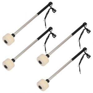 BORDEAG 4 Pièces Maillet De Grosse Caisse, Baguette De Tambour, Maillets De Tambour En Acier Basse, Baguette Avec Accessoire De Tambour Portative De Percussion De Basse (CEANNA, neuf)